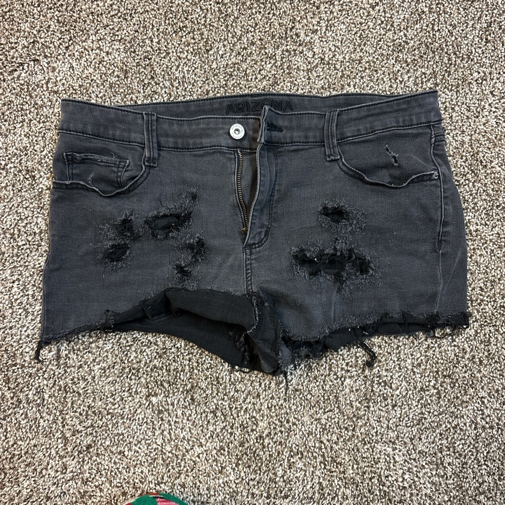 Arizona Jean Company Black Distressed Shorts